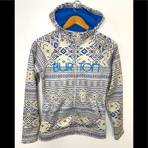Burton Peak Hoodie Full Zip Women’s Size Small Colombo Blue Spell Out